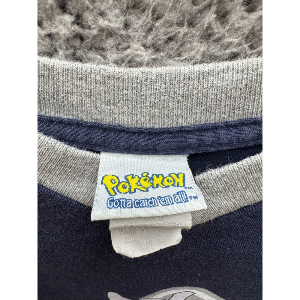 Vintage Nintendo Pokemon Mewtwo Cropped Long Sleeve T Shirt Blue‎ Youth Size M - Picture 7 of 11